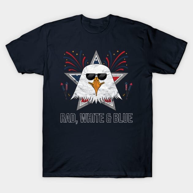 Rad, White & Blue T-Shirt by teecloud